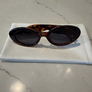 Le Specs Brown Oval Sunglasses